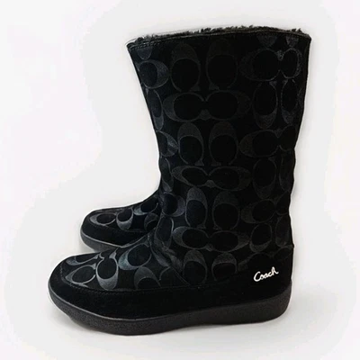 Botas Coach Teri de gamuza con monograma para mujer talla 6B forradas a media pantorrilla negras  Foto 1 de 4