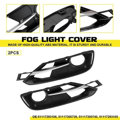 Juego de cubierta de bisel de parachoques de luz antiniebla delantera izquierda y derecha para BMW 328i 328i xDrive 2012-2015 Foto 1 de 4