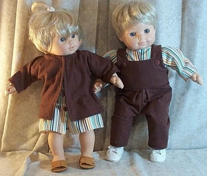 Ropa para muñeca bebé Made2Fit American Girl 15" gemelos mono vestido camisa chaqueta - Imagen 1 de 2