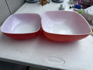Vintage PYREX Hostess A-28. A-26 Bowl Red 1950's - Picture 1 of 7