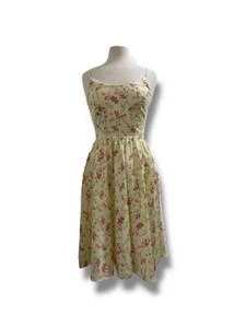 Vintage 90s Mica Floral Lace Trim Sundress Size 8 - Picture 1 of 20