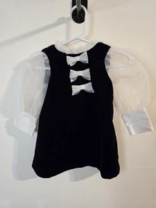 Mädchen Janie and Jack dunkelblau Samt Schleife Kleid 6-12 Monate - Bild 1 von 3