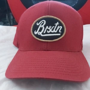 MENS BRIXTON BURGUNDY SNAPBACK ADJUSTABLE HAT CAP ONE SIZE - Picture 1 of 4