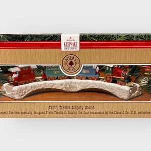 1991 Hallmark Keepsake adorno tren caballete soporte exhibición Claus Co ferrocarril - Imagen 1 de 10