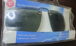 Neue C3 Opticryllic schwarze Clip-on Flip-up Sonnenbrille Gläser - Bild 1 von 2