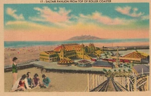 Saltair Pavillon aus Achterbahn - Salt Lake City - Utah - Leinen ohne Versand - Bild 1 von 3