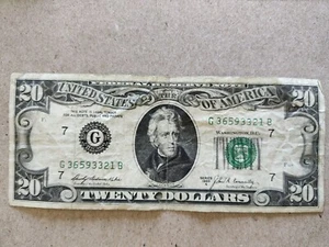 $20 Bill 1969 A series John B Connally G Note Chicago Circulated - Picture 1 of 3