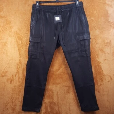 JOES Pants Mens XL Black Pull On Coated Cargo Jogger Pocket $228 - Image 1 of 4