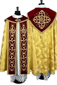 COPE goldener Damast, gotisches Gewand, schöne goldene Stickerei - Bild 1 von 5