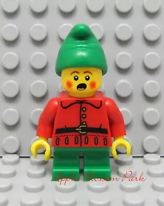 NEW Lego CHRISTMAS CAROLER ELF -Girl/Boy Santa Helper Minifig w/Green Short Legs - Picture 1 of 3