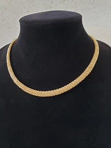 Vintage Napier Gold Tone Mesh Chain Necklace Signed 16" - Picture 1 of 11