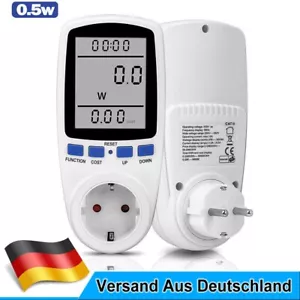 Leistungsmesser Wattmeter Stromzähler Energiemonitor Balkonkraftwerk Steckdose - Bild 1 von 13