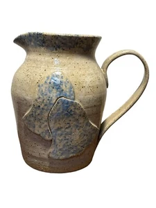 Roscoe Village Canal Company POTTERY PITCHER Bells 6.6” Blue Speckle - Picture 1 of 7