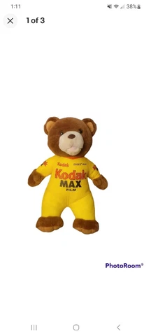 Vintage 1998 NASCAR Kodak Max / Good Year Teddy Bear 13" Cover