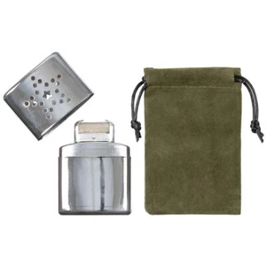Pocket Hand Warmer Gasoline Fuel Hunting Outdoor Military Chrome Pouch MFH - Picture 1 of 1