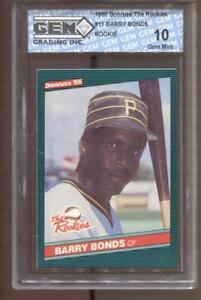 1986 Barry Bonds Donruss The Rookies #11 Gem Mint 10 RC Rookie Pirates Giants