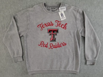 Texas Tech Sweatshirt Red Raiders Womens XL Pressbox Gray Long Sleeve Ribbed NWT - Image 1 of 4