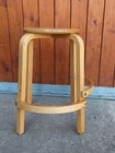 Hocker Arbeitshocker Vintage 60er Holz Sitzhocker Retro Pouf Mid Century 1/3B
