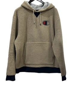 Champion Sherpa Fleece Pullover Hoodie Sweatshirt - Size Large - Picture 1 of 5