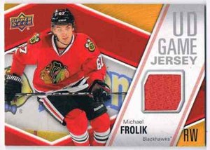 2011-12 UPPER DECK UD GAME NEW JERSEY DEVILS MICHAEL FROLIK JERSEY 1 COLOR