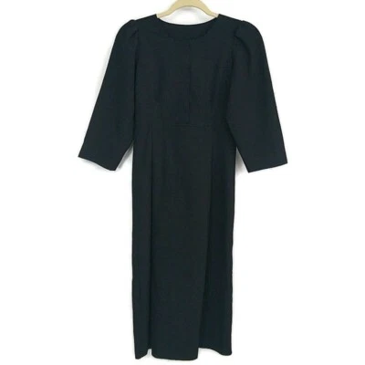 Vestido corto hecho a mano Amish Menonita para niños con botones Slv negro 32 busto 28 cintura Foto 1 de 4