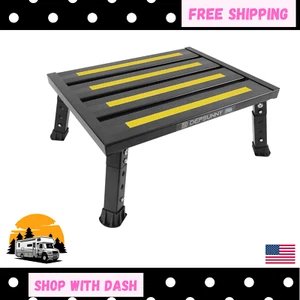 Adjustable Height Aluminum RV Step Stool, 1000 lb Capacity, Non-Slip, Portable - Picture 1 of 8