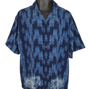 Vintage Anchor Blue Camp Shirt Mens Size Large 90s Y2K Skulls All Over Print - Picture 1 of 6
