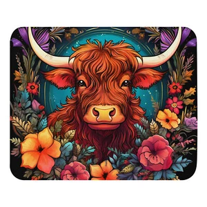 Floral Highland Cow Mouse Pad - Afbeelding 1 van 1