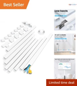 125" PVC Cord Hider Wall Cover Kit, Large Cable Management System for Home Use - Picture 1 of 9