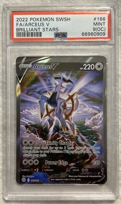 PSA 9(OC) 2022 Pokémon SWSH Full Art Arceus V Brilliant Stars #166 Mint Rare - Image 1 of 2