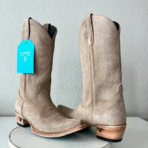 Botas de Vaquero Lane LEXINGTON Mujer 10 Latte Gamuza Cuero Vaquera Occidental Altas - Imagen 1 de 15