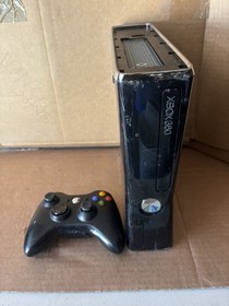 Xbox 360 S Slim Console Bundle, Controller - Tested Working Missing Top Cover