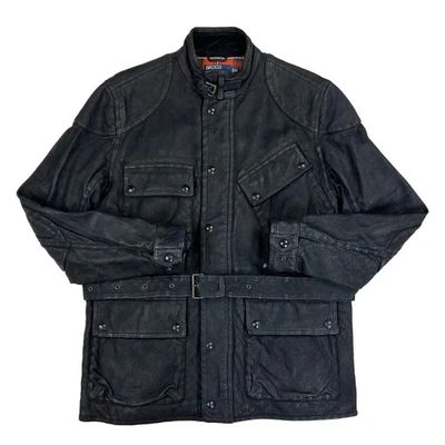 *MINOR DEFECT* Polo Ralph Lauren Leather Belted Motorcycle Jacket - Sz: Medium - Image 1 of 4