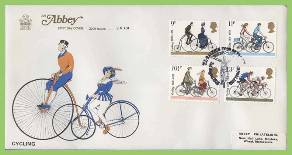 G.B. 1978 Cycling set on Abbey First Day Cover, T I Raleigh, Nottingham - Image 1 of 1