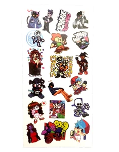 FULL SHEET OF FRIDAY NIGHT FUNKIN TEMPORARY PRESS ON TATTOOS - 19 COUNT - Picture 1 of 3