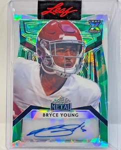 2023 LEAF METAL BRYCE YOUNG AUTO 1/1 ROOKIE CAROLINA PANTHERS #1/1 - Picture 1 of 2
