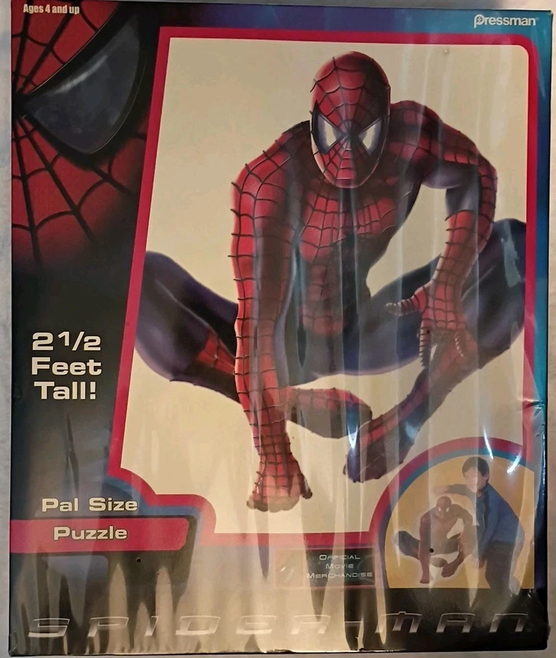 Pressman Spiderman 2 Puzzle PAL 3 Feet Tall 46 PC Marvel 2003