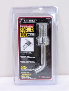 Trimax No Key Resettable Combination 1/2" Hitch Pin Receiver Lock Draw Bar Plug - Picture 1 of 6