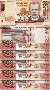 Malawi 500 Kwacha 2017, UNC, 5 Pcs LOT, Consecutive, P-66b - Picture 1 of 4