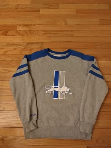 Detroit Lions NFL Mitchell & Ness Throwback Sweatshirt Men's Size L Cover