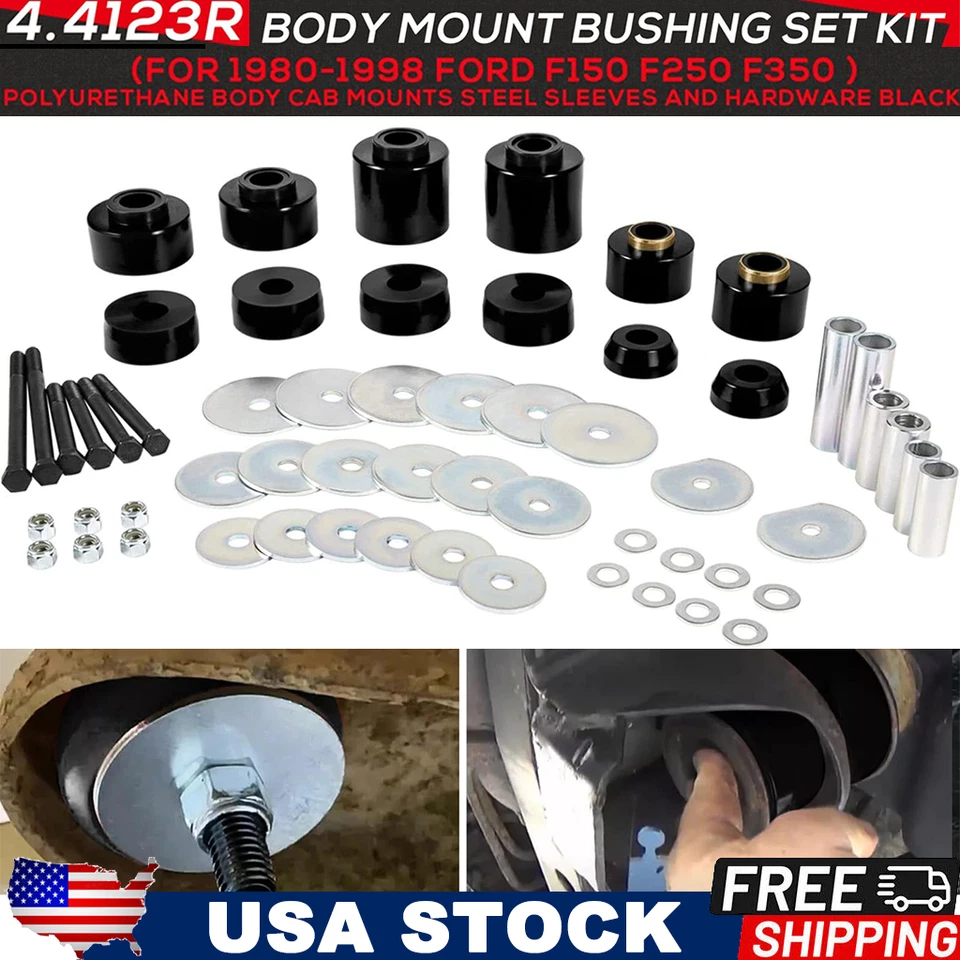 Комплект втулок крепления кабины кузова 4.4123R для 1980-1998 Ford F150 F250 F350 2WD 4WD - Изображение 1 из 4