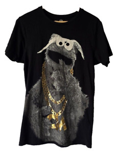 123 Sesame Street Men’s Teenagers Cookie Monster Rap Cotton T-shirt XS Rare New