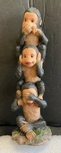 Monkey See, Speak, or Hear No Evil - New - open box item - resin - 7" Tall -Cute - Picture 1 of 4