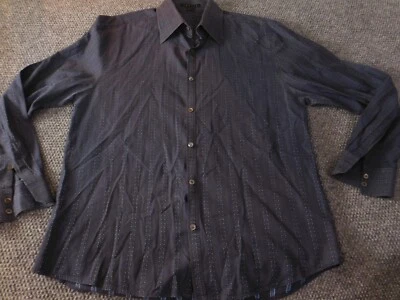 Camisa Theory Hombre Extra Grande Azul Rayas Rendimiento Abotonada Clásica Foto 1 de 4