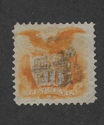US Scott # 116 ,10 Cent , Yellow orange, XF, SCV. $325 - Image 1 of 2