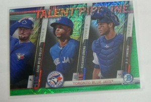 2017 Bowman Chrome Green Mojo Refractor #d /99 Talent Pipeline Blue Jays Mojo