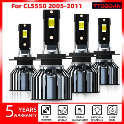 Combo de bombillas LED H7 H7 H7 haz alto bajo para Mercedes-Benz CLS550 2005-2011 Foto 1 de 4