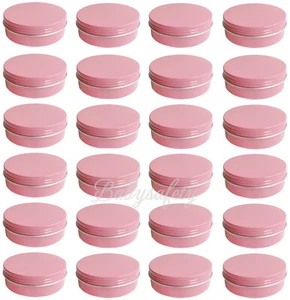 24 Karat 2 Unzen Rosa Schraubverschluss Aluminium Metall Dose Vorratsglas Behälter mit Deckel - Bild 1 von 6