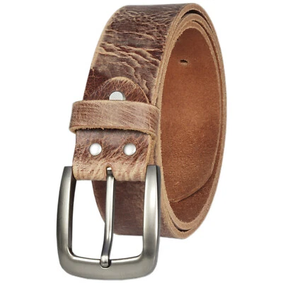 Ledergürtel 4cm echt Büffelleder Gürtel Leder Braun Herren Jeans Handgemacht NEU