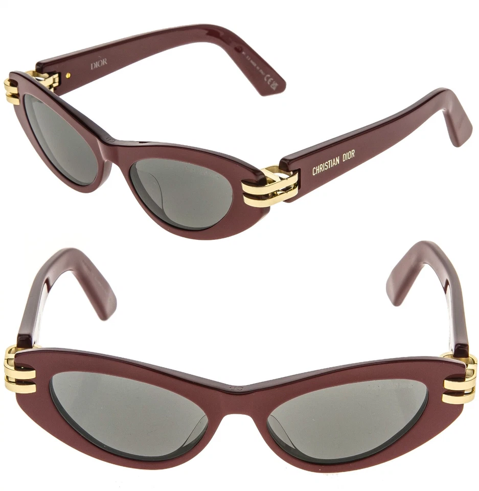 CHRISTIAN DIOR CDIOR Rojo Dorado B1U Cadena CD Ojo de Gato Retro Gafas de Sol CD40142U Foto 1 de 4